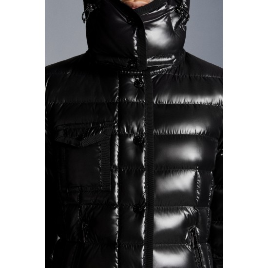 2022 Moncle Armoise Fur Hooded Collar Short Down Jacket Women Down Puffer Coat Winter Outerwear Black