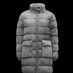 2022 Moncler Abricotier Parka Long Down Jacket Women Down Puffer Coat Winter Outerwear Metallic Silver