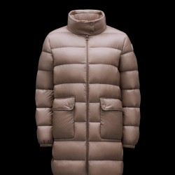 2022 Moncler Abricotier Parka Long Down Jacket Women Down Puffer Coat Winter Outerwear Oatmeal Beige
