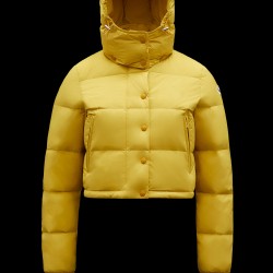 2022 Moncler Avoine Short Down Jacket Women Down Puffer Coat Winter Outerwear Sulphur Yellow