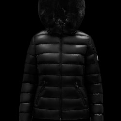2022 Moncler Badyfur Collar Short Down Jacket Women Down Puffer Coat Winter Outerwear Black