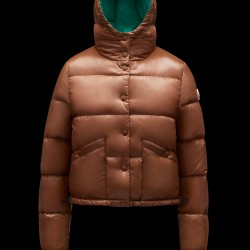 2022 Moncler Bardanette Short Down Jacket Women Down Puffer Coat Winter Outerwear Walnut Brown