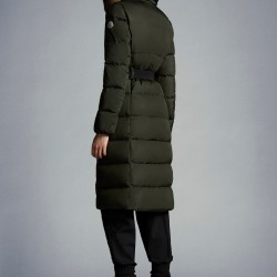 2022 Moncler Boucage Parka Long Down Jacket Women Fur Hooded Collar Down Puffer Coat Winter Outerwear Black
