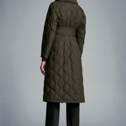 2022 Moncler Caprier Parka Long Down Jacket Women Down Puffer Coat Winter Outerwear Army Green