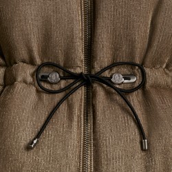 2022 Moncler Clypeole Short Down Jacket Women Down Puffer Coat Winter Outerwear Metallic Gold