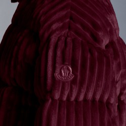 2022 Moncler Daos Short Hooded Down Jacket Women Down Puffer Coat Winter Outerwear Burgundy Red