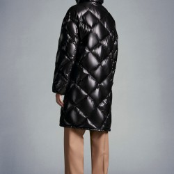 2022 Moncler Echinops Parka Hooded Long Down Jacket Women Down Puffer Coat Winter Outerwear Black