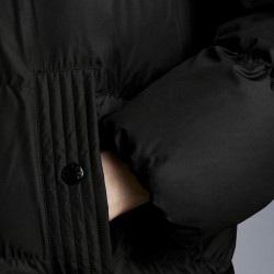2022 Moncler Erysimum Parka Hooded Long Down Jacket Women Down Puffer Coat Winter Outerwear Black