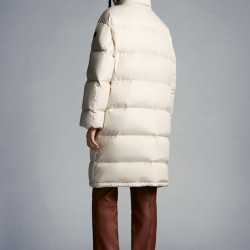2022 Moncler Erysimum Parka Hooded Long Down Jacket Women Down Puffer Coat Winter Outerwear Butter White