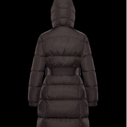 2022 Moncler Feuille Parka Hooded Long Down Jacket Women Down Puffer Coat Winter Outerwear Dark Gray