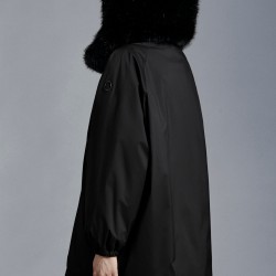 2022 Moncler Fragon Parka Long Down Jacket Women Down Puffer Coat Winter Outerwear Black