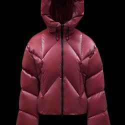 2022 Moncler Frele Short Hooded Down Jacket Women Down Puffer Coat Winter Outerwear Cherry Pink