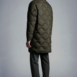 MONCLER Duvivier Long Down Jacket Mens Hooded Puffer Down Coat Winter Outerwear Army Green