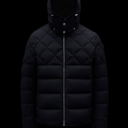 2022 Moncler Cecaud Short Down Jacket Mens Winter Hooded Puffer Down Coat Outerwear Night Blue