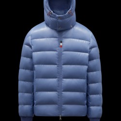 2022 Moncler Cuvellier Short Down Jacket Mens Winter Puffer Down Coat Outerwear Sky Blue