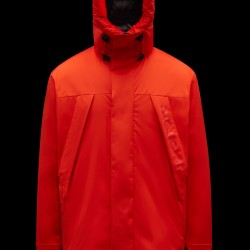 2022 Moncler Dilliers Hooded Down Jacket Mens Winter Down Coat Outerwear Orange Red