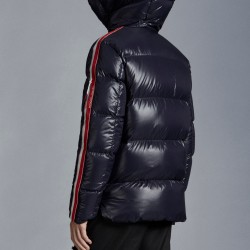 2022 Moncler Dincer Hooded Jacket Casual Short Down Jackets Mens Down Purffer Coat Winter Outerwear Night Blue