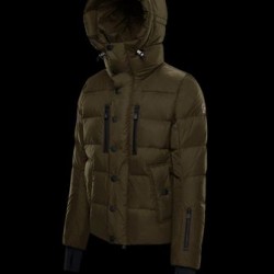 Moncler GRENOBLE Mens Puffers Hooded Down Jackets Short Casual Style Army Green