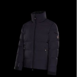 Moncler GRENOBLE Mens Puffers Hooded Down Jackets Short Casual Style Navy Blue