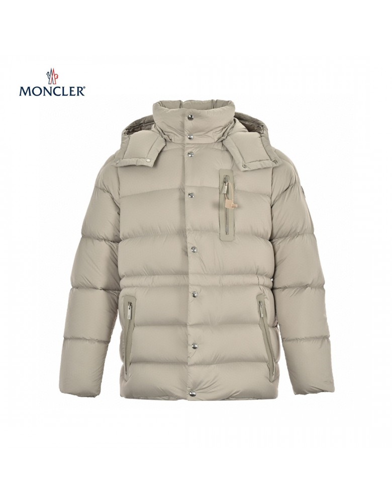 Sale Moncler Bauges Detachable Long Sleeves Short Down Jacket Beige Coats 