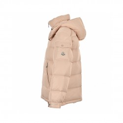 New Moncler Maire Hooded Quilted Shell Pink Long Sleeves Down Jacket 