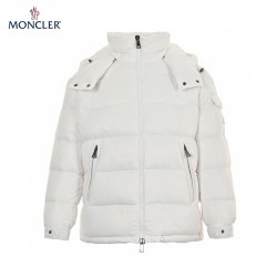 Best Moncler Maire Hooded Quilted Shell White Long Sleeves Down Jacket 
