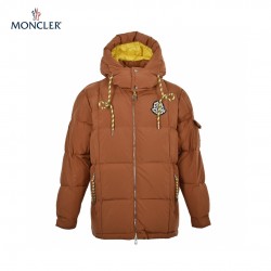 Sale Moncler Mariveles Long Sleeves Short Down Jacket Brown Coats 
