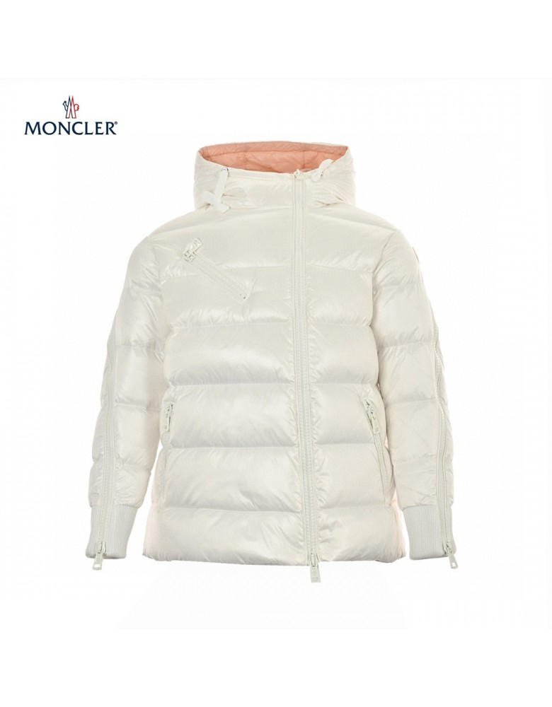 New Moncler Oversized Puffer Long Sleeves Short Down Jacket White Coats 