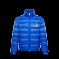 Moncler Bubble Down Jacket Mens Hooded Down Puffer Coat Winter Outwear Blue 