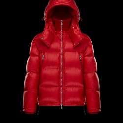 Moncler Bubble Down Jacket Mens Hooded Down Puffer Coat Winter Outwear Red 
