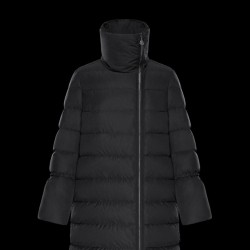 Moncler Down Jacket Lobelia Bell-Sleeve Puffer Coat Women Long Down Coat Winter Outwear Black  