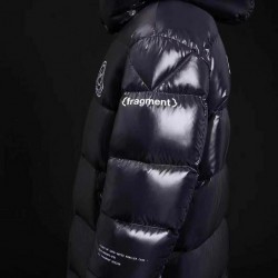 Moncler Fragment Hooded Down Puffer Jacket Mens Long Down Parka Coat Winter Outwear Black 