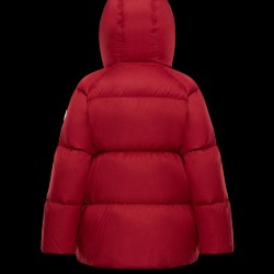 Moncler Hooded Down Puffer Jacket Women Short Down Coat Winter Ourtwear Red 