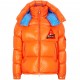 Moncler Wilson Logo Patch Down Puffer Jacket Womens Hooded Down Coat Winter Outwear Orange